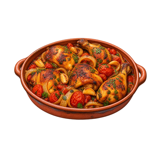 Chicken with Tomatoes sticker illustration