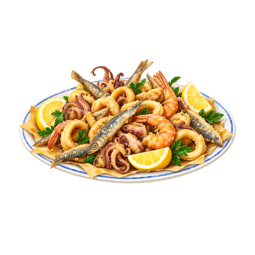 Fritto Misto di Pesce sticker illustration