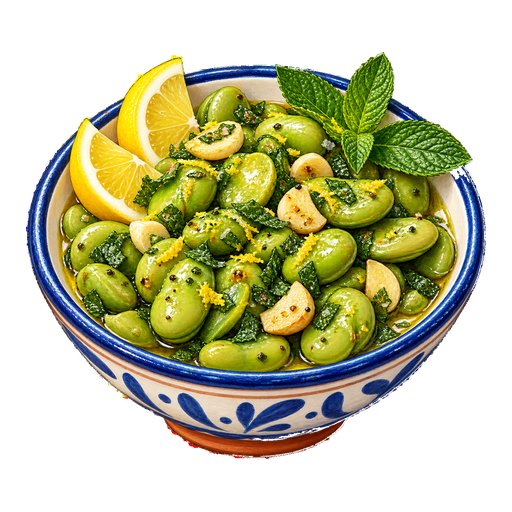 Broad Beans with Garlic sticker illustration