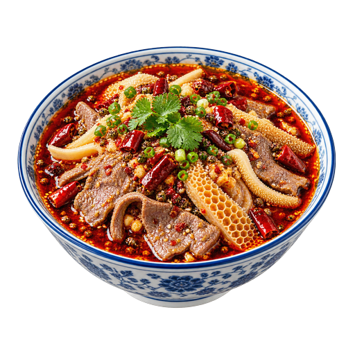Sliced Beef and Offal in Chilli Oil sticker illustration