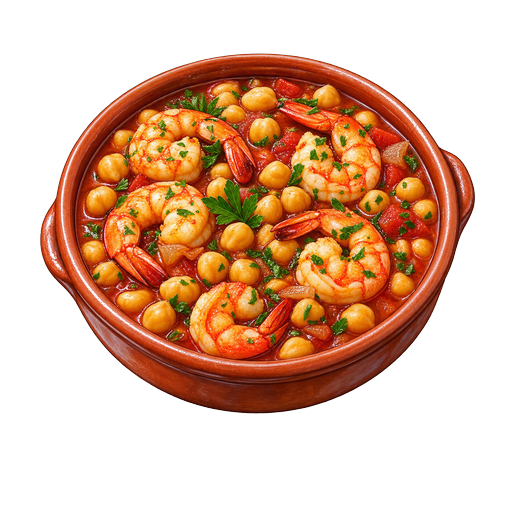 Cádiz Chickpea-and-Prawn Stew sticker illustration
