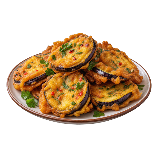 Aubergine Fritters sticker illustration