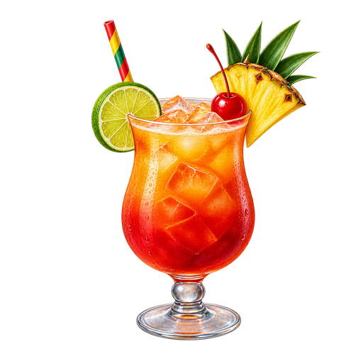 Grenadian Rum Punch sticker illustration