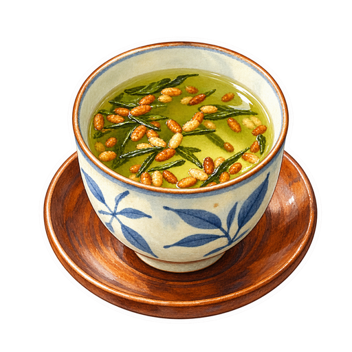 Genmaicha sticker illustration