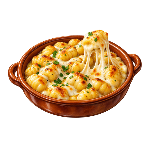 Gnocchi alla bava sticker illustration