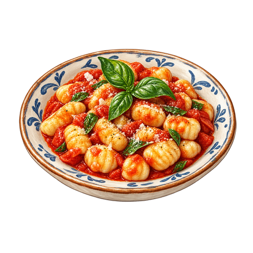 Gnocchi di ricotta sticker illustration