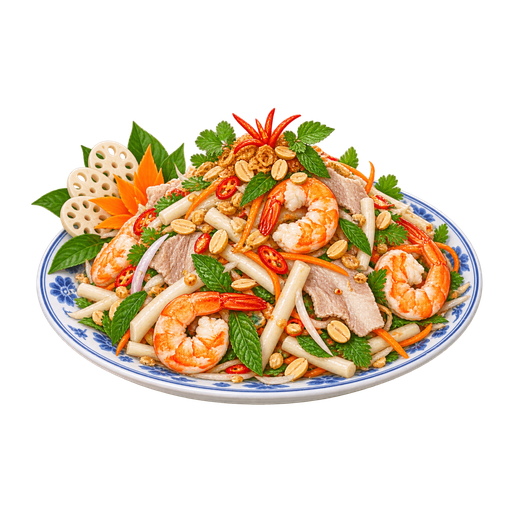Gỏi ngó sen (Vietnamese Lotus Root Salad) sticker illustration