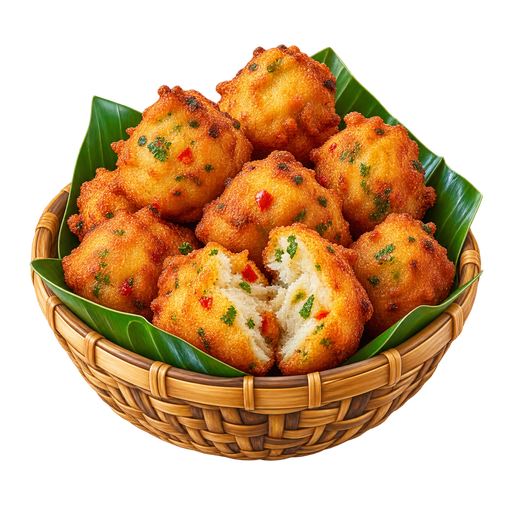 Salt Cod Fritters sticker illustration