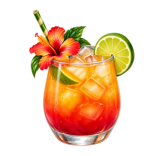 Guadeloupe Rum Punch sticker illustration