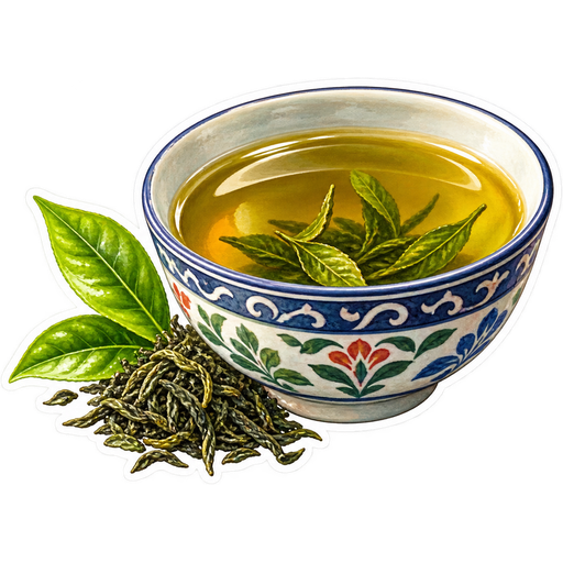 Green Tea sticker illustration