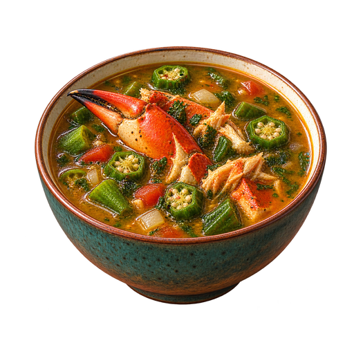 Crab and Okra Soup sticker illustration