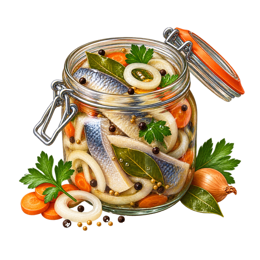 Harengs marinés de Honfleur sticker illustration