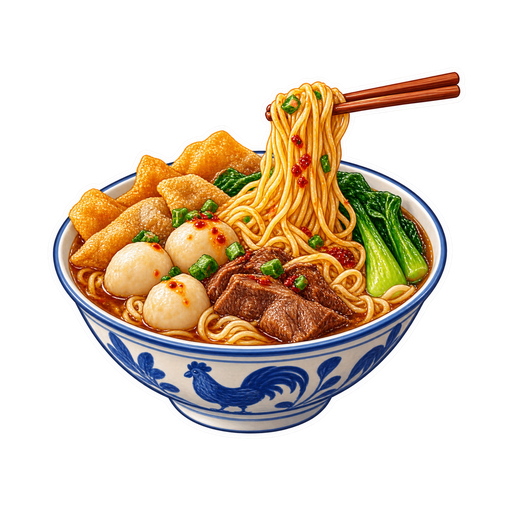 Cart Noodles sticker illustration