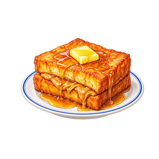 Hong Kong French Toast sticker illustration