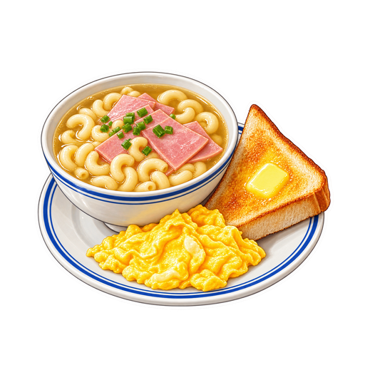 Macaroni and Ham Soup sticker illustration
