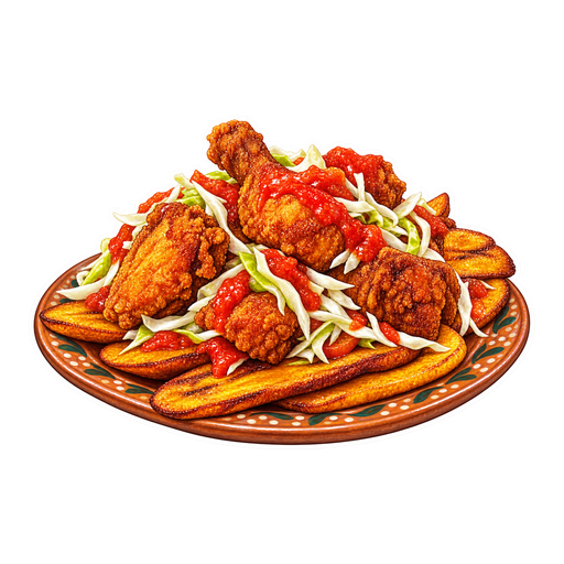 Pollo Chuco (Pollo con Tajadas) sticker illustration