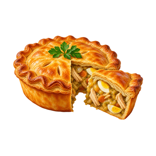 Hoenderpastei sticker illustration
