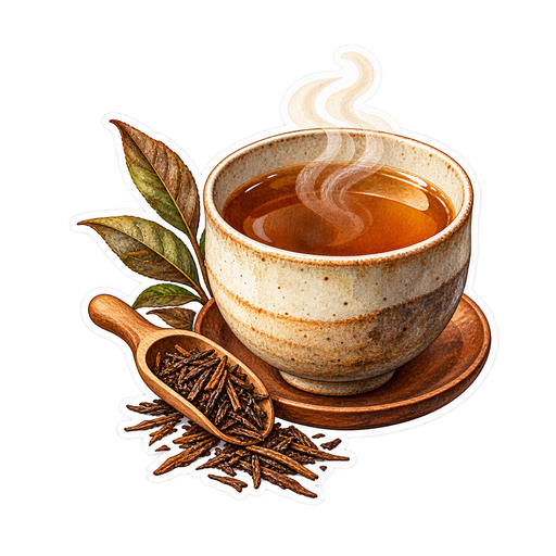 Hōjicha sticker illustration