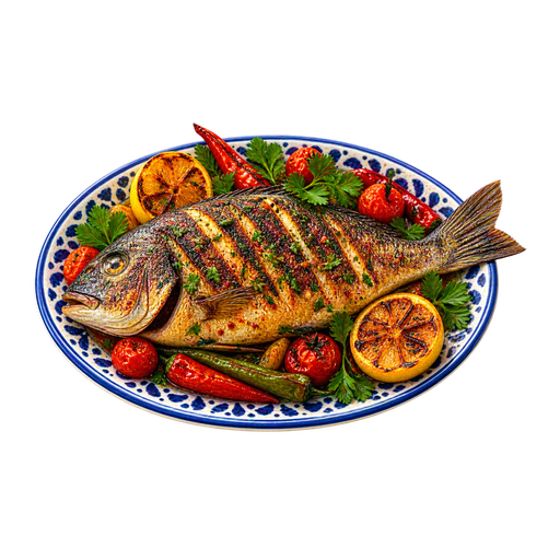 Tunisian Grilled Fish sticker illustration