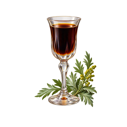 Wormwood Liqueur sticker illustration