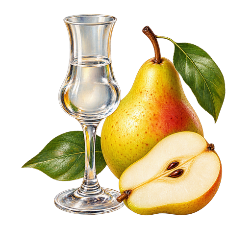 Pear Brandy sticker illustration