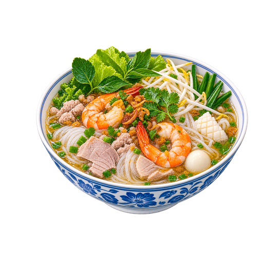 Hủ tiếu Mỹ Tho (Vietnamese Noodle Soup with Pork and Shrimp) sticker illustration
