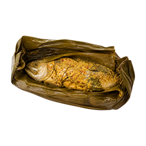 Steamed Fish in Banana Leaf sticker illustration