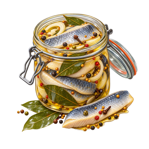 Manx Potted Herring sticker illustration