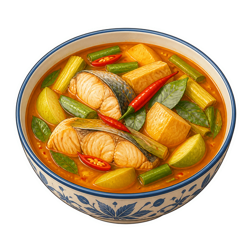 Kaeng som (Sour Spicy Fish Curry) sticker illustration