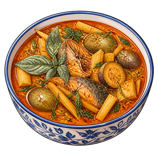 Kaeng tai pla (Thai Fish Entrails Sour Curry) sticker illustration