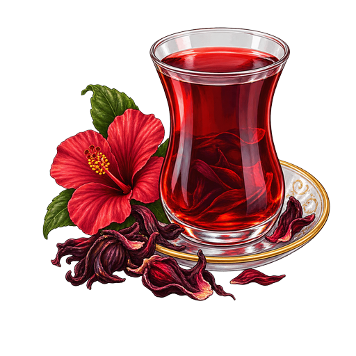 Karkade (Hibiscus Tea) sticker illustration