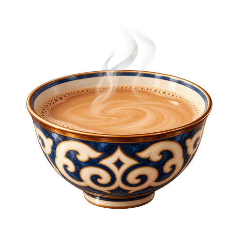 Kazakh Tea sticker illustration