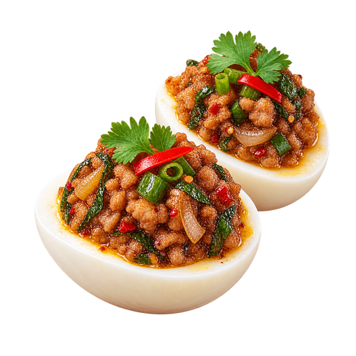 Stuffed Eggs sticker illustration