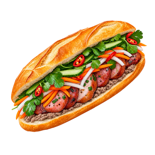Lao Baguette Sandwich sticker illustration