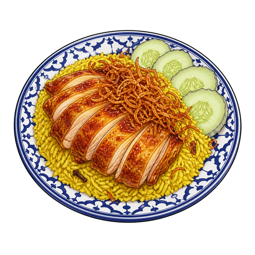 Khao mok gai sticker illustration
