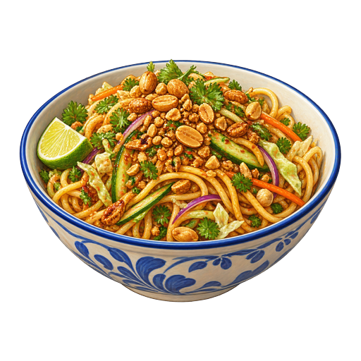 Wheat Noodle Salad sticker illustration