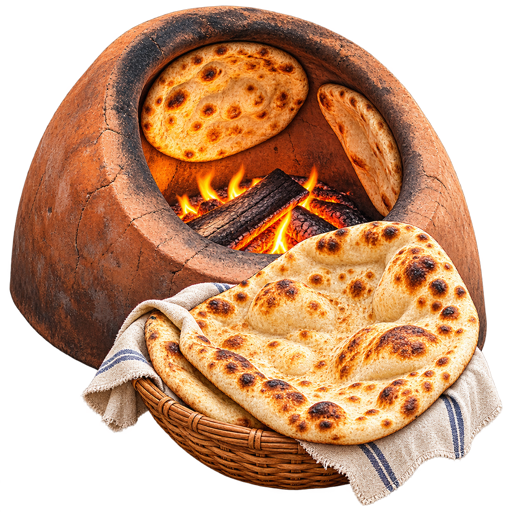 Tannour Bread sticker illustration
