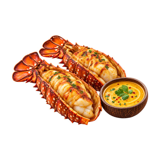 Roasted Lobster Tails with Coconut Curry Dipping Sauce sticker illustration