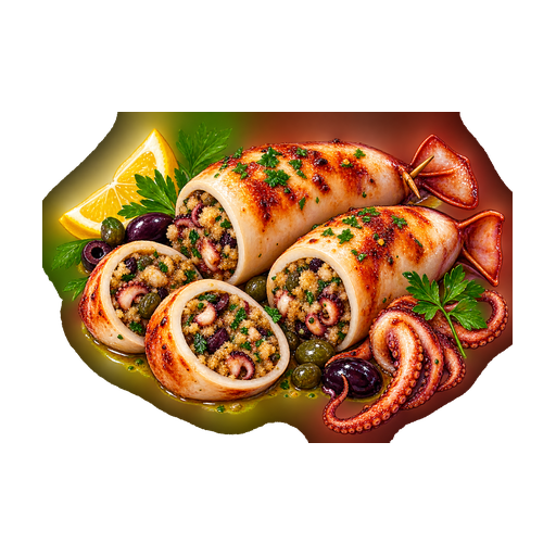 Stuffed Squid sticker illustration