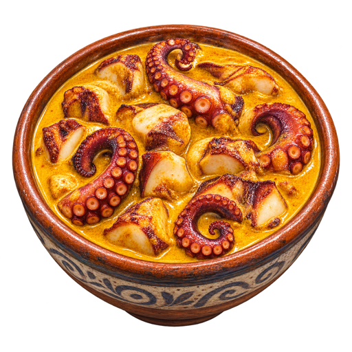 Octopus Curry sticker illustration