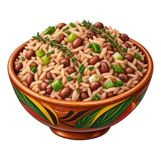 Kittitian Rice and Peas sticker illustration