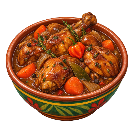 Kittitian Stewed Chicken sticker illustration