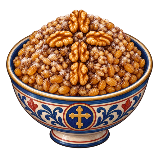 Boiled Wheat with Walnuts sticker illustration