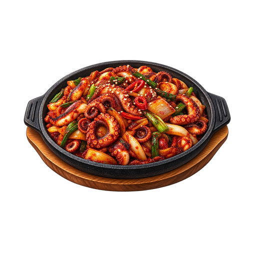 Spicy Stir-Fried Octopus sticker illustration
