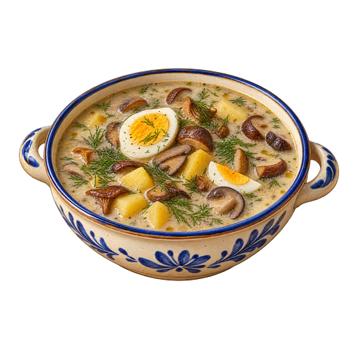 Kyselo (Czech sourdough soup) sticker illustration