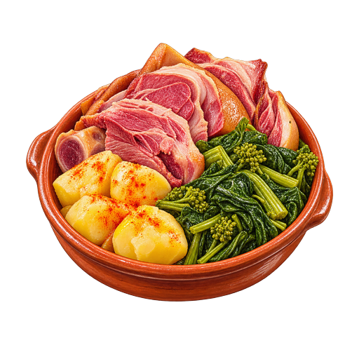 Galician Pork with Turnip Greens sticker illustration