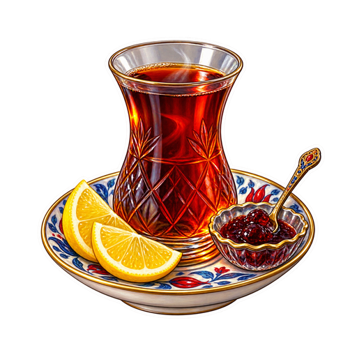 Azerbaijani Tea sticker illustration