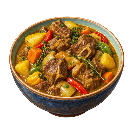 Saint Lucian Curried Goat sticker illustration