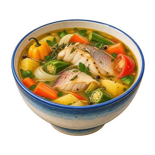 Saint Lucian Fish Broth sticker illustration