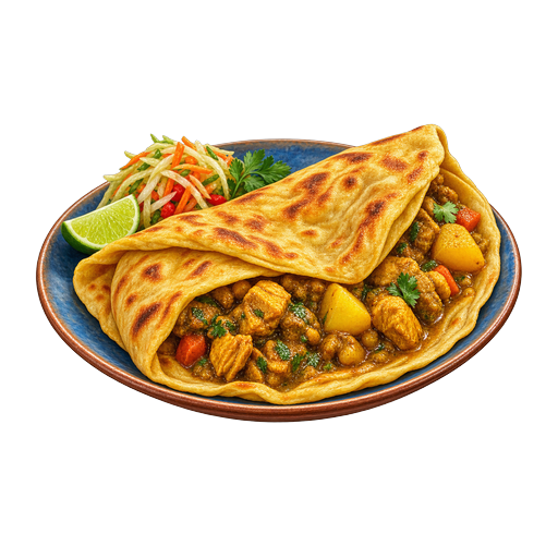 Saint Lucian Roti sticker illustration